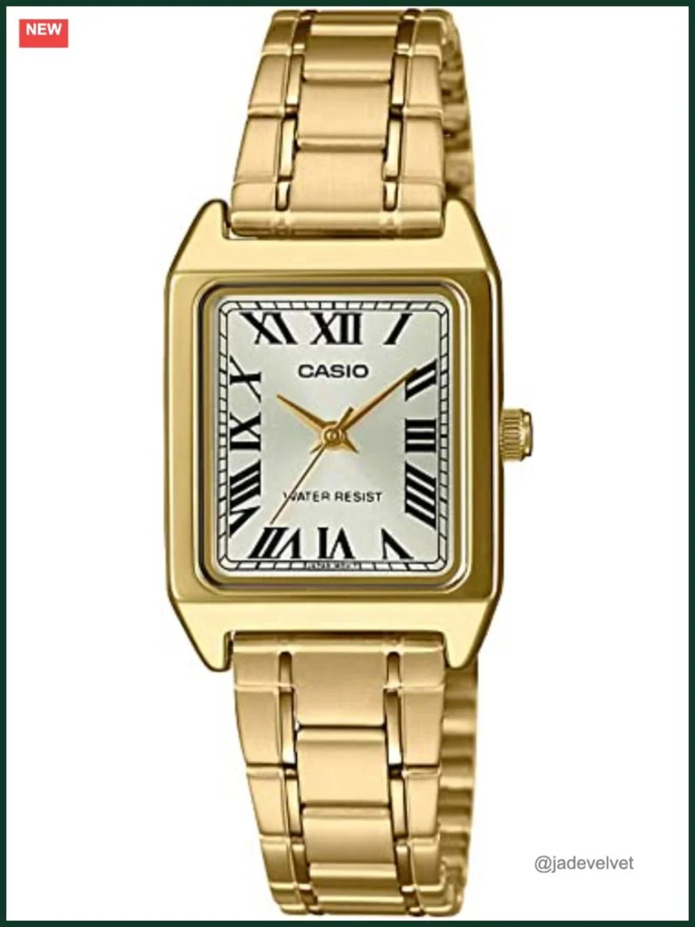 Gold Plated Stainless Steel Dress Watch Roman Dial Quartz